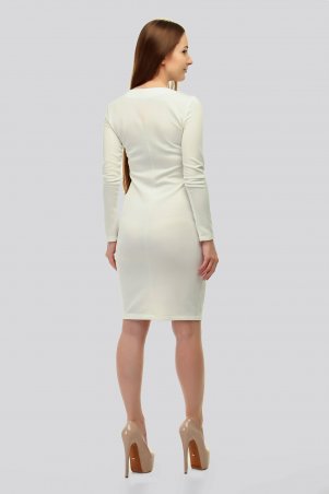 SML STORE: Платье 908.платье дайвинг открытая грудь карманы белый - фото 2
