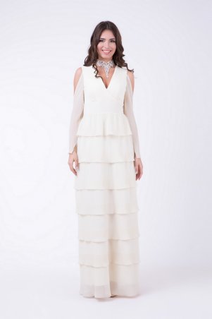 RicaMare: Вечернее платье с многоярусной юбкой в пол RM1151-17VP - фото 1