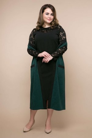 Tatiana: Костюм платье+кардиган БРУКС зеленый - фото 5