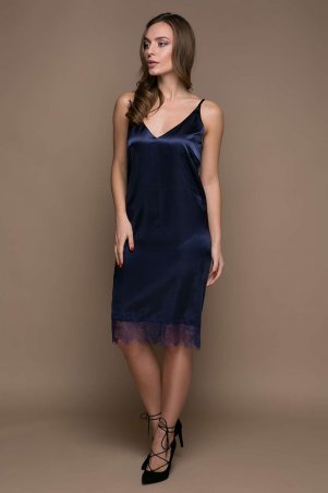 Zefir: Платье в бельевом стиле ALISA темно-синее - фото 1