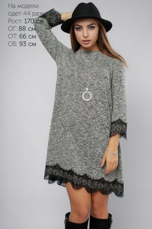 LiPar: Платье с гипюром серый 3035 серый - фото 1