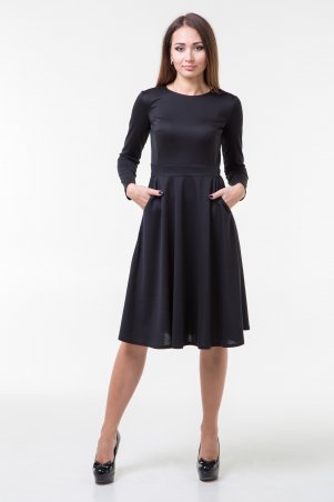 WearMe: Платье клёш черного цвета с длинным рукавом 101 - фото 1