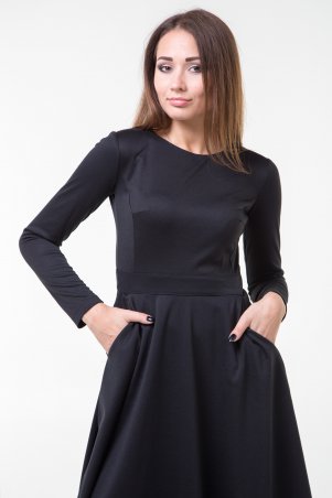 WearMe: Платье клёш черного цвета с длинным рукавом 101 - фото 3