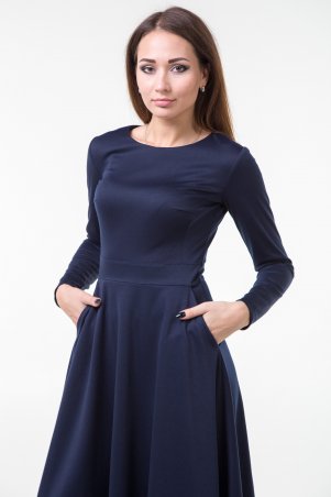 WearMe: Платье клёш т.синего цвета с длинным рукавом 100 - фото 3