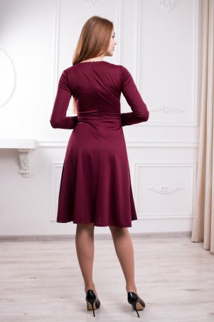 WearMe: Платье клёш бордового цвета с длинным рукавом 87 - фото 2