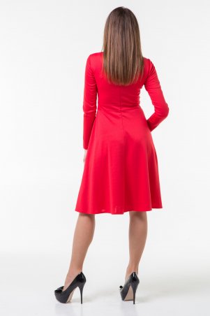 WearMe: Платье клёш красного цвета с длинным рукавом 86 - фото 2