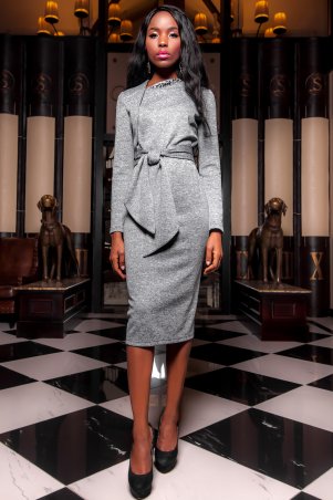 Jadone Fashion: Платье Шарлиз серый - фото 1