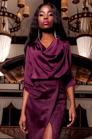 Jadone Fashion: Туника-блуза Кантили марсала - фото 1