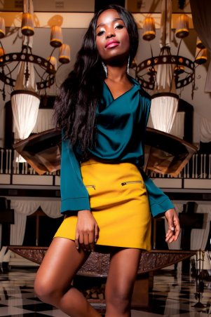 Jadone Fashion: Туника-блуза Кантили Изумруд - фото 1