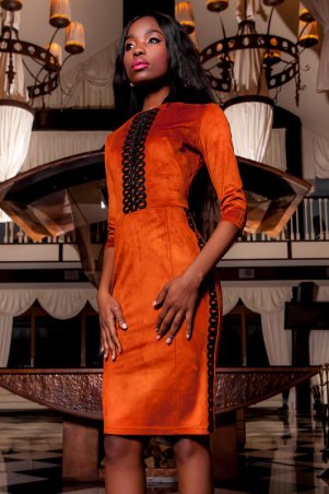 Jadone Fashion: Платье Эрни кирпичный - фото 1