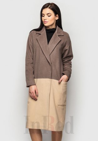 InRed: Пальто "SANDRA" бежево-коричневое 206 - фото 2