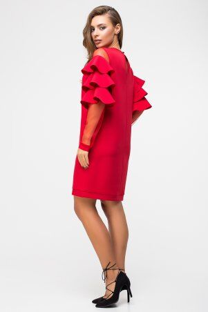 Itelle: Нарядне плаття червоного кольору з воланами на рукавах Мадлін 5967 - фото 3