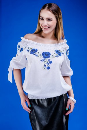 RicaMare: Блуза-вышиванка с маками на груди RM164-14DB - фото 1