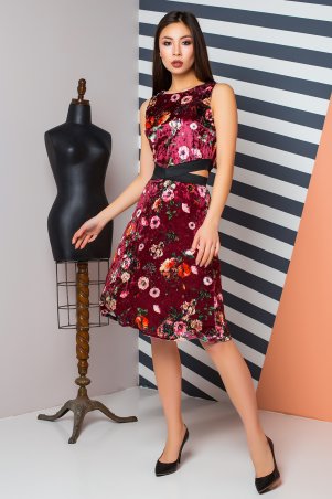 A-Dress: Оригинальное велюровое платье в цветы 70840 - фото 1