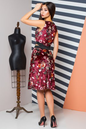 A-Dress: Оригинальное велюровое платье в цветы 70840 - фото 2