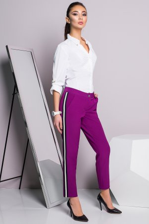 A-Dress: Стильные брюки цвета фуксия с лампасом 30010 - фото 1