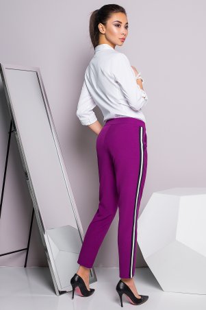 A-Dress: Стильные брюки цвета фуксия с лампасом 30010 - фото 2