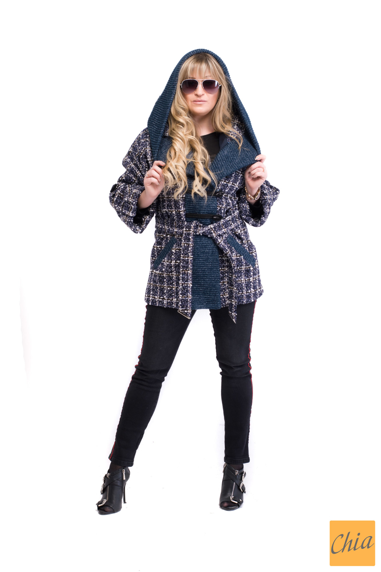 Пальто женское весеннее синее MILANA