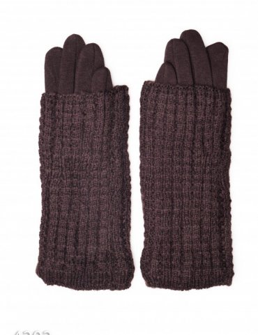 ISSA PLUS: Женские перчатки 4202_темно-коричневый - фото 1