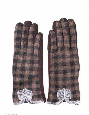 ISSA PLUS: Женские перчатки 4152_темно-коричневый - фото 1