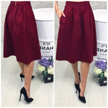 Immagine: Юбка миди цвета марсала 940 миди марсалла - фото 1
