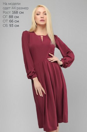 LiPar: Элегантное Шёлковое Платье Бордовое 3196 бордовый - фото 1