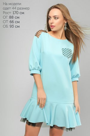 LiPar: Игривое Платье с двойным воланом Голубое 3251 голубой - фото 1