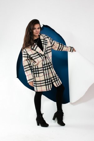 Пальто Клетка бежевый