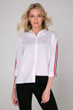 Zefir: Рубашка с нашивками "лампас" SPOT белая - фото 1