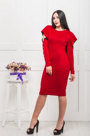 Zanna Brend: Красное женское платье вечернее с итальянского трикотажа 8 - фото 4
