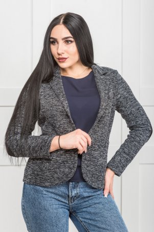 Zanna Brend: Короткий пиджак женский серый под джинсы 35 - фото 2