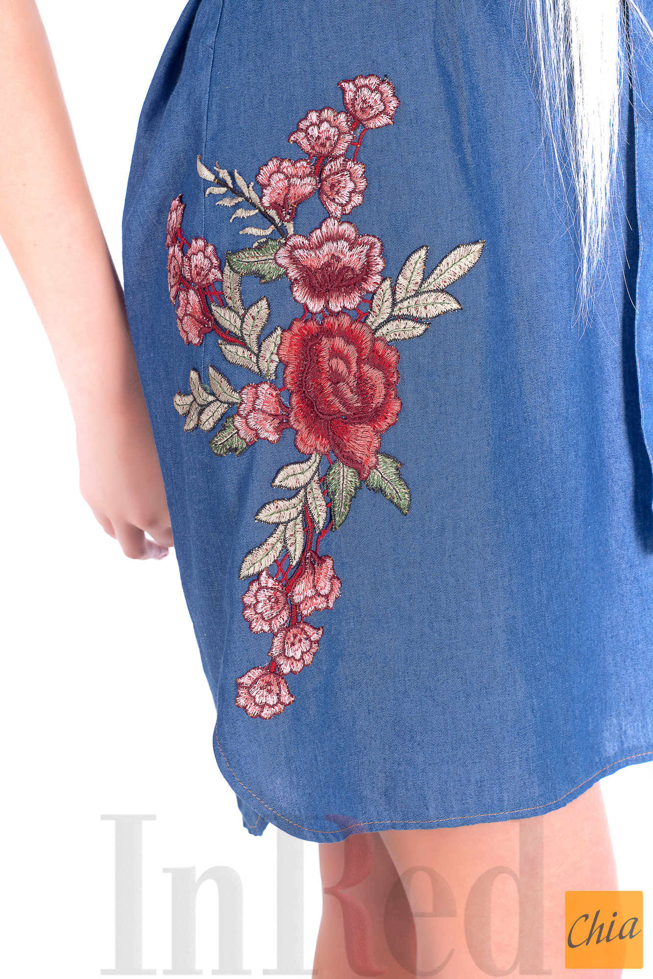 Платье-рубашка "LOVELY" синее