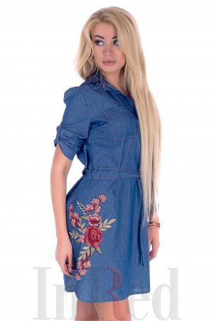 InRed: Платье-рубашка "LOVELY" синее 7316 - фото 1