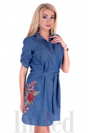 InRed: Платье-рубашка "LOVELY" синее 7316 - фото 3