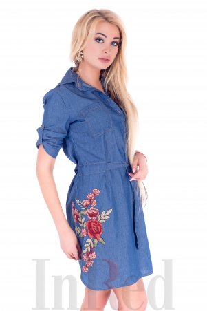 InRed: Платье-рубашка "LOVELY" синее 7316 - фото 4