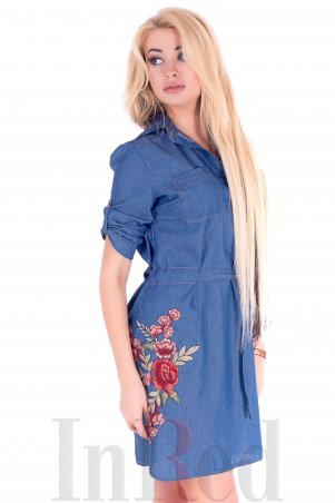 InRed: Платье-рубашка "LOVELY" синее 7316 - фото 5