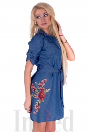 InRed: Платье-рубашка "LOVELY" синее 7316 - фото 6