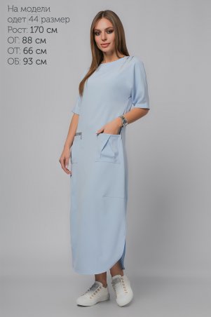 LiPar: Платье Карманы 3198 Голубой Батал - фото 1