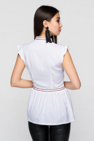 A-Dress: Белая блуза с оригинальным лампасом 50070 - фото 2