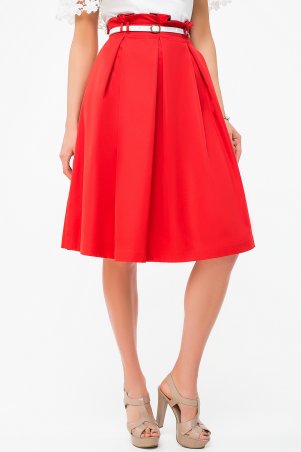 Itelle: Красная юбка миди в складку Жизель 6105 - фото 1