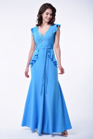 RicaMare: Вечернее платье в пол с рюшами RM1835-18VP - фото 1