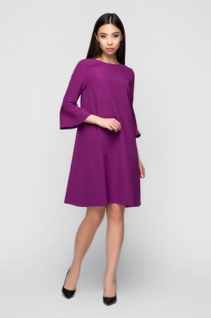 A-Dress: Креповое платье с рукавами-колокольчиками цвета фуксия 70981 - фото 1