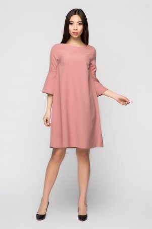 A-Dress: Нежное расклешенное платье пудрового цвета 70980 - фото 1