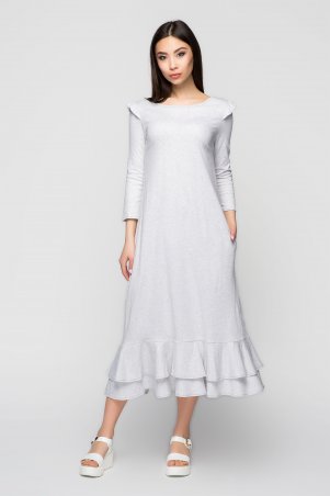 A-Dress: Стильное трикотажное серое платье с крылышками 70971 - фото 1