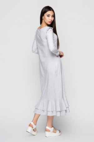 A-Dress: Стильное трикотажное серое платье с крылышками 70971 - фото 2