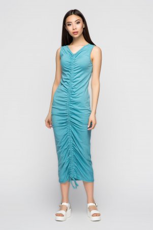 A-Dress: Оригинальный трикотажный сарафан мятного цвета 70950 - фото 1
