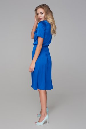 Marterina: Платье с кокеткой и коротким рукавом синее K09P43R04 - фото 2