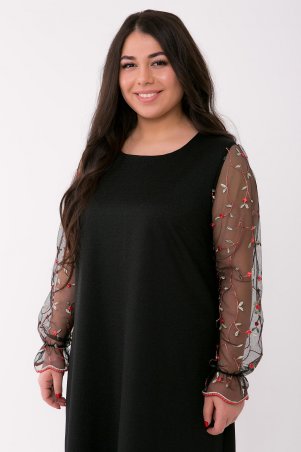 Tatiana: Коктейльное платье с рукавом из сетки ДЖОАН черное - фото 3