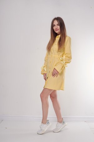 Lilo: Желтое короткое платье-рубашка 2426 - фото 1