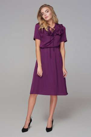 Marterina: Платье с кокеткой и коротким рукавом фиолетовое K07P43R24 - фото 1